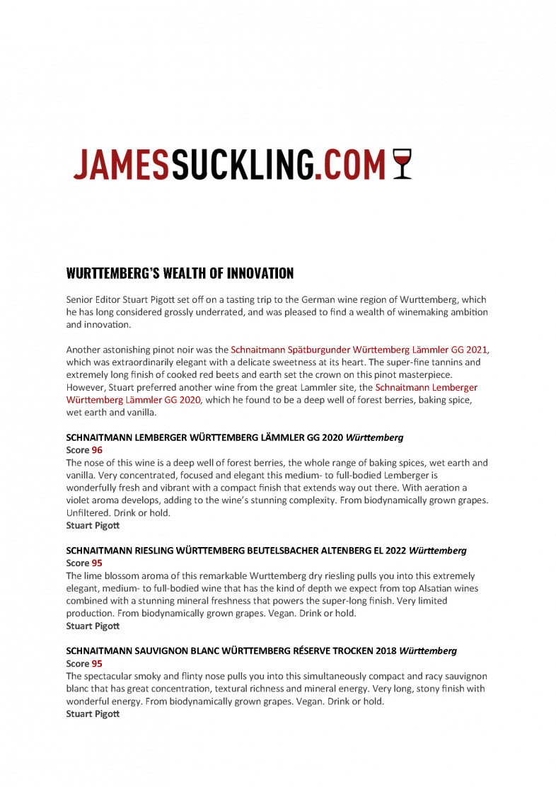 Download Schnaitmann James Suckling Reviews 2024